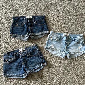 Pair of Three Abercrombie Kids Jean Shorts Size 12